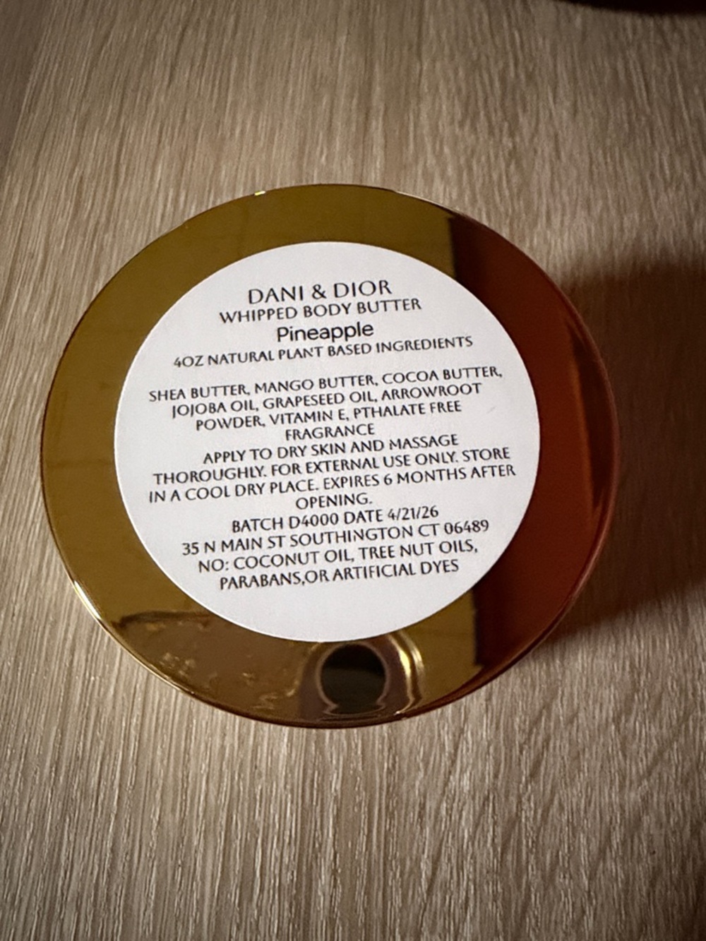 Pineapple Whipped Body Butter — Gold Jar